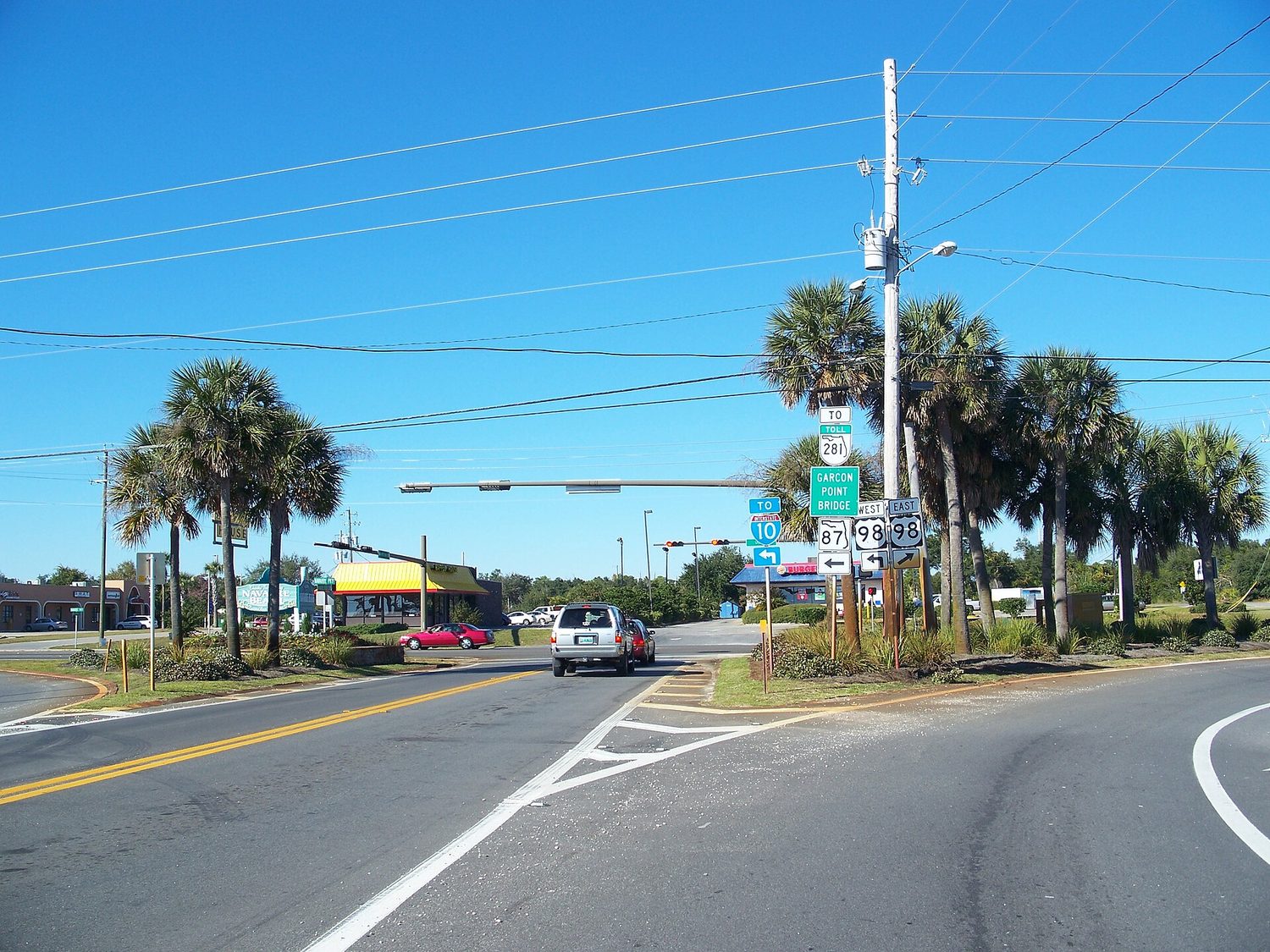 SR 399 and US 98 intersection north of Navarre Beach.